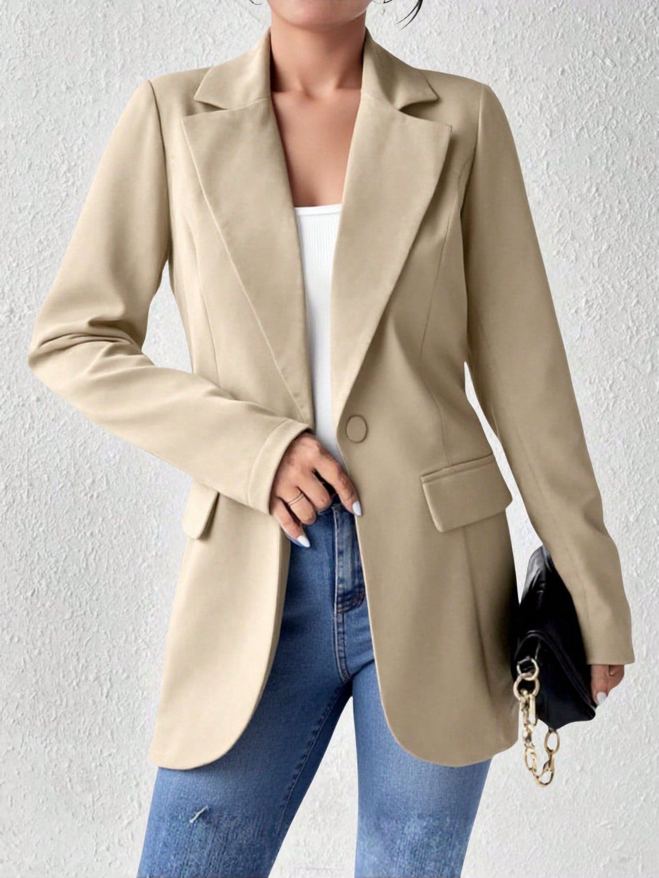 Blazer feminino de manga longa