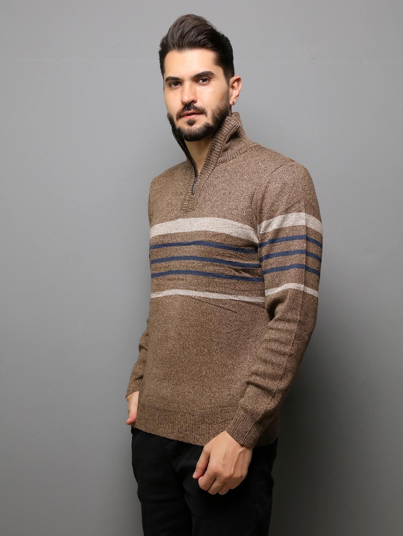 Sueter tricot masculino com zíper - Baita Opção - A sua melhor escolha