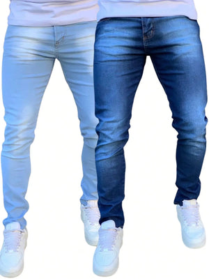 Kit 2 Calças Jeans Masculina Skinny com Lycra Elastano Linha Premium