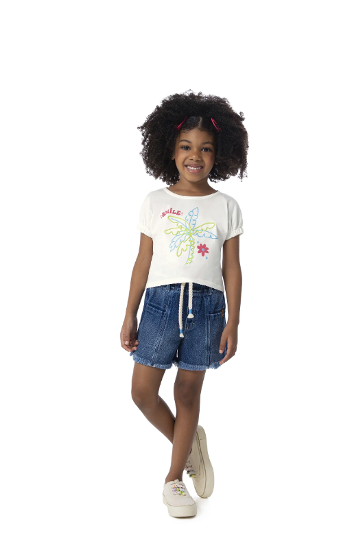 Blusa Infantil Bordada Estampada