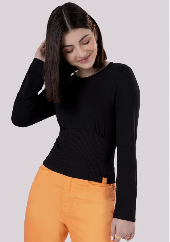Blusa Juvenil Manga Longa