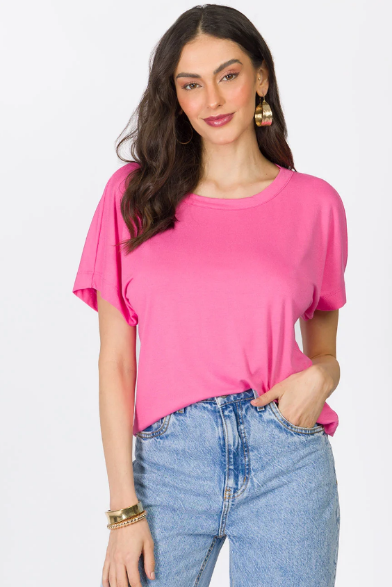 Blusa Manga Curta com manga soltinha
