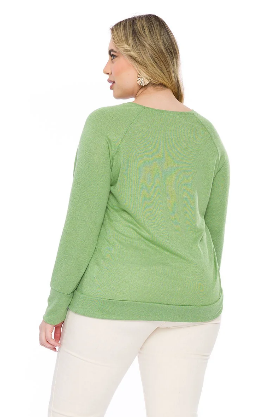 Blusa Manga Longa em Tricot Modal