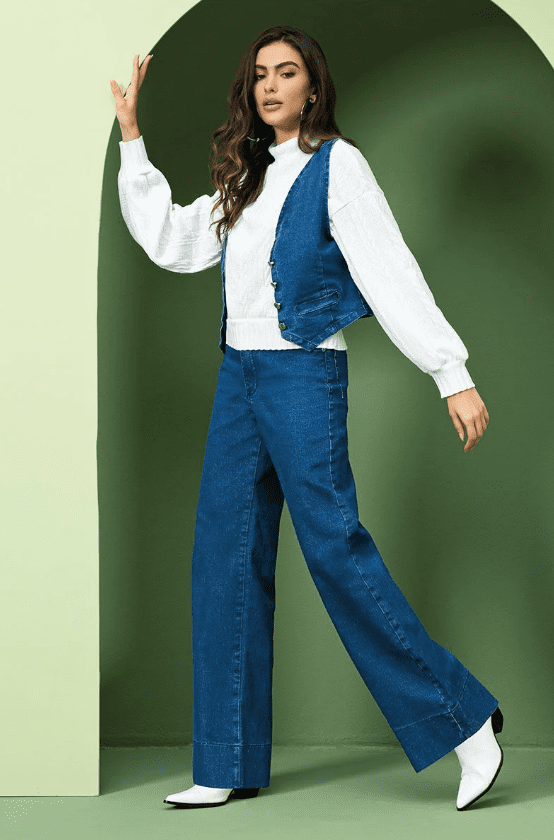 Calça Jeans Wide Leg