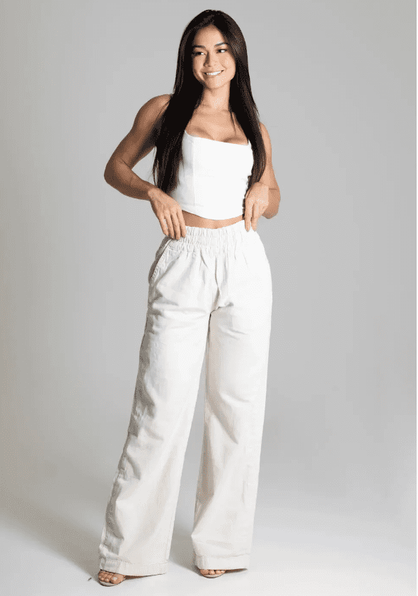 Calça Pantalona em Linho Sawary