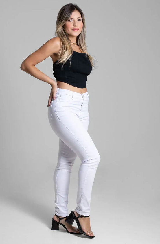 Calça Sarja Hot Pants Branca