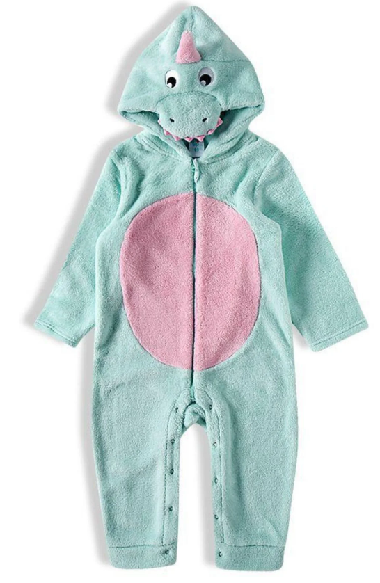 Macacão Pelúcia Dina Kids Verde