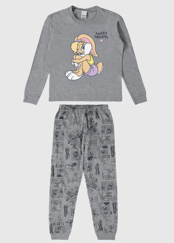 Pijama Infantil Menina Lola Bunny Looney Tunes