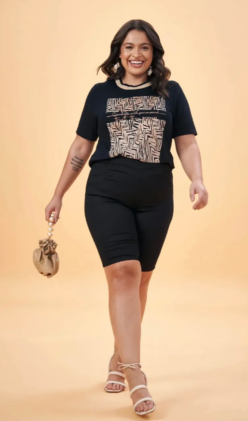 T-shirt em Viscose com Elastano Lisamour